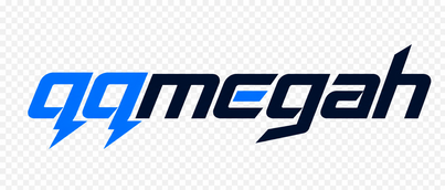 Logo qqmegah berwarna cyan ungu
